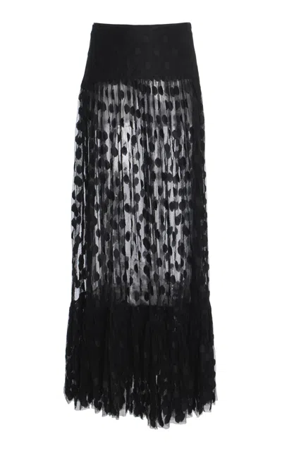 Ulla Johnson Vera Lace-cotton Maxi Skirt In Black