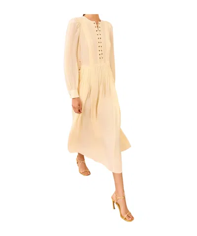 Ulla Johnson Veria Lace-up Midi Dress In Neutral