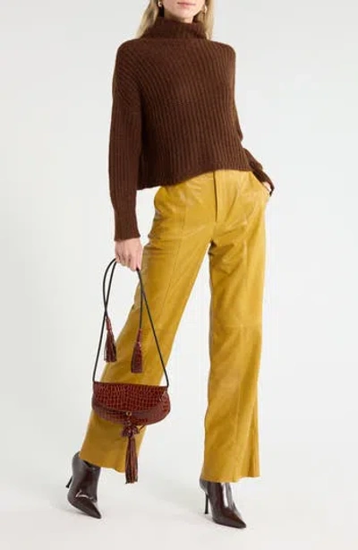 Ulla Johnson Veron Alpaca Knit Turtleneck Sweater In Brown