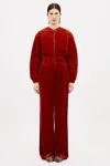 Ulla Johnson Veronica Wide Leg Velvet Pants In Carnelian