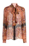 Ulla Johnson Vesela Printed Silk Blouse In Multi