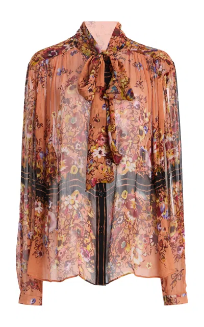 Ulla Johnson Vesela Printed Silk Blouse In Multi
