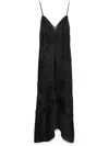 Ulla Johnson Vesna Embroidered Silk Midi Dress In Black