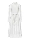 Ulla Johnson White Cotton Poplin Midi Shirt Dress