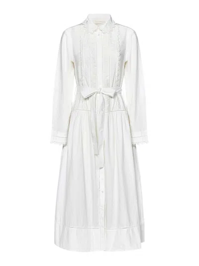 ULLA JOHNSON VESTIDO MIDI - BLANCO
