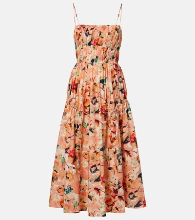 Ulla Johnson Vidri Floral Cotton Poplin Maxi Dress In Multi
