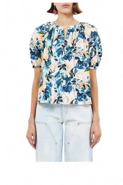 Ulla Johnson Vienne Blouse In Delphinium In Multi