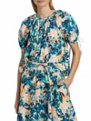 Ulla Johnson Vienne Floral Cotton Blouse In Delphinium In Blue