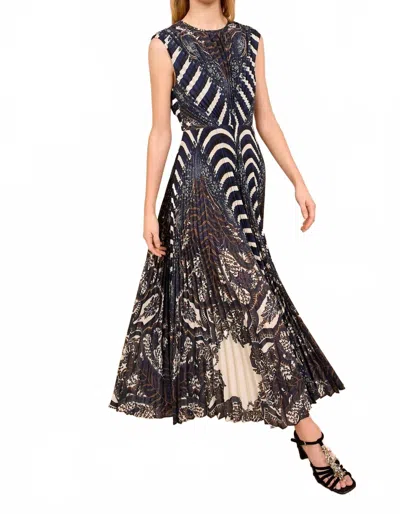 Ulla Johnson Violeta Pleated Sleeveless Dress In Eclipse In Black