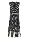 Ulla Johnson Violeta Multi-pattern Pleated Dress In Black