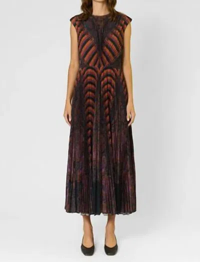 Ulla Johnson Violeta Pleated Sleeveless Dress In Amethyst In Brown