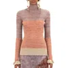 Ulla Johnson Violette Turtleneck Sweater In Seurat In Burgundy