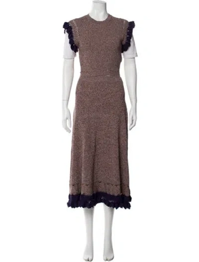 Pre-owned Ulla Johnson Virgin Wool Colorblock Pattern Set In Brown
