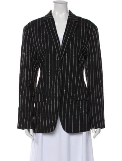 Pre-owned Ulla Johnson Virgin Wool Striped Blazer In Gray