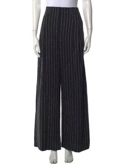 Pre-owned Ulla Johnson Virgin Wool Wide Leg Pants In Black