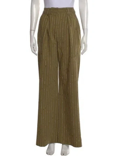 Pre-owned Ulla Johnson Virgin Wool Wide Leg Pants In Green