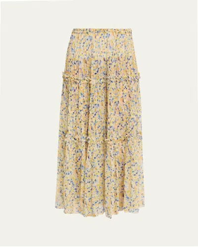 Ulla Johnson Virginie Floral Silk Chiffon Midi Skirt In Multi