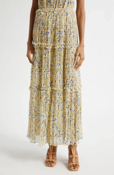Ulla Johnson Virginie Floral Silk Maxi Skirt In White