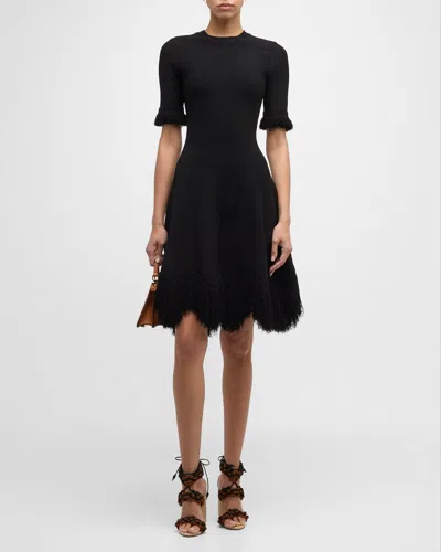 Ulla Johnson Vittoria Fringe Dress In Onyx