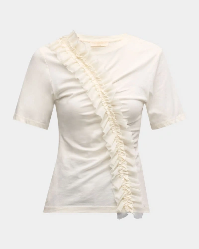 Ulla Johnson Vivi Ruffle Organic Cotton Top In Cowrie