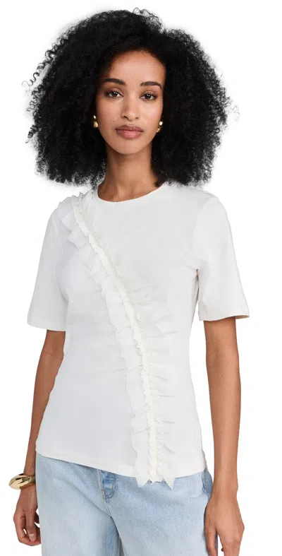 Ulla Johnson Vivi Ruffle Organic Cotton Top In Cowrie