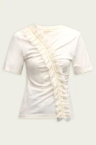 Ulla Johnson Vivi Ruffle Organic Cotton Top In Cowrie