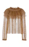 Ulla Johnson Viviane Capelet Shirt In Gold