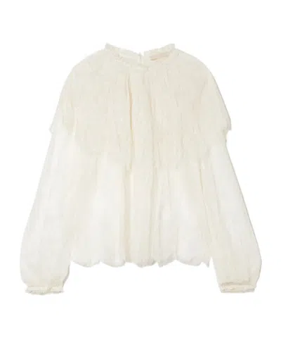 Ulla Johnson Viviane Lace Shirt In White
