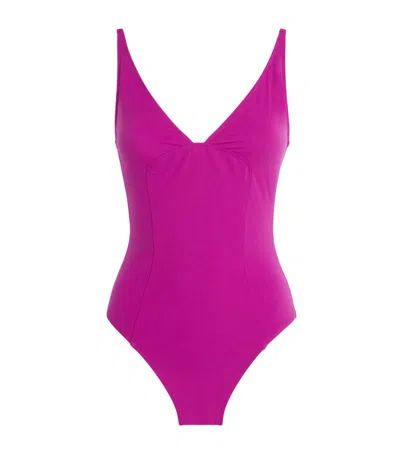Ulla Johnson V-neck Alba Swimsuit In Purple