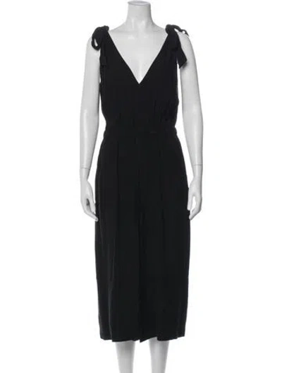 Pre-owned Ulla Johnson V-neck Jumpsuit In Black