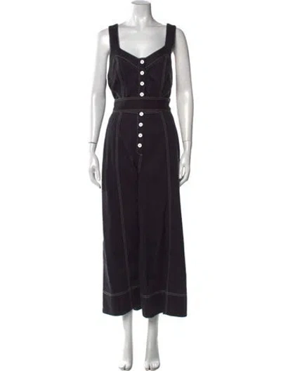 Pre-owned Ulla Johnson V-neck Jumpsuit In Blue