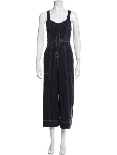 Pre-owned Ulla Johnson V-neck Jumpsuit In Blue