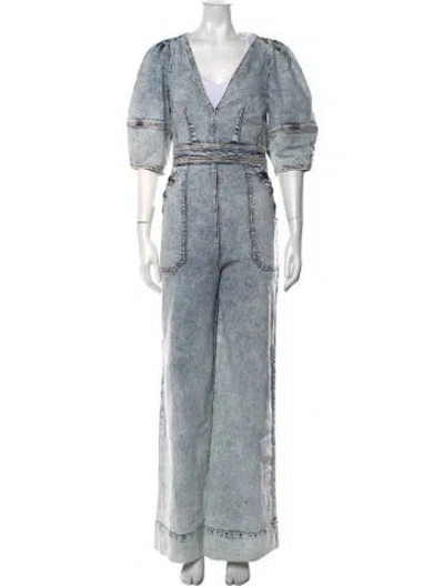 Pre-owned Ulla Johnson V-neck Jumpsuit In Blue