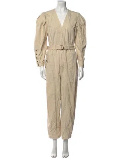 Pre-owned Ulla Johnson V-neck Jumpsuit In Neutral
