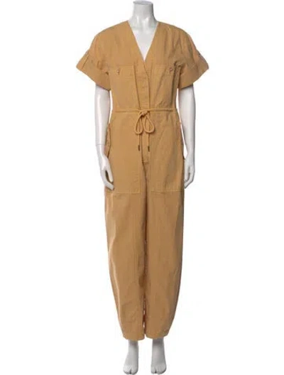 Pre-owned Ulla Johnson V-neck Jumpsuit In Orange
