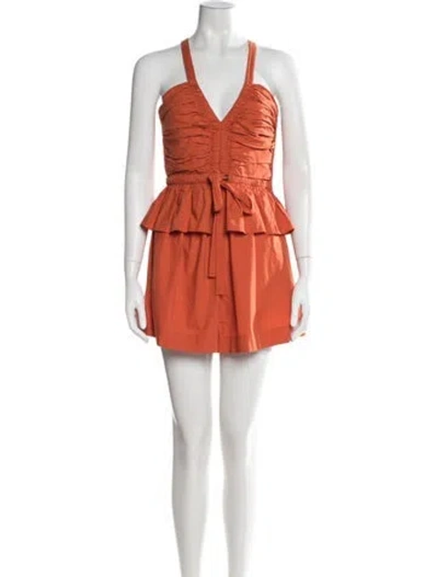Pre-owned Ulla Johnson V-neck Jumpsuit In Orange