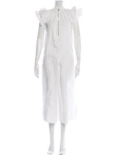 Pre-owned Ulla Johnson V-neck Jumpsuit In White