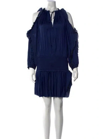 Pre-owned Ulla Johnson V-neck Knee-length Dress In Blue