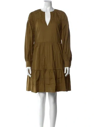 Pre-owned Ulla Johnson V-neck Knee-length Dress In Neutral
