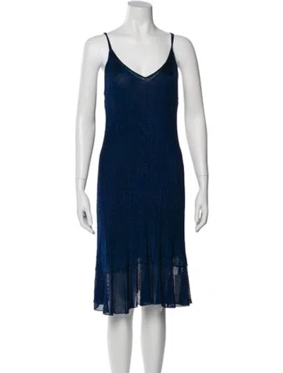 Pre-owned Ulla Johnson V-neck Knee-length Dress W/ Tags In Blue