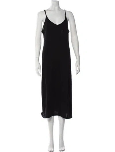 Pre-owned Ulla Johnson V-neck Long Dress In Black