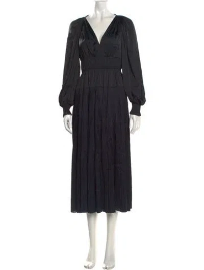 Pre-owned Ulla Johnson V-neck Long Dress In Black