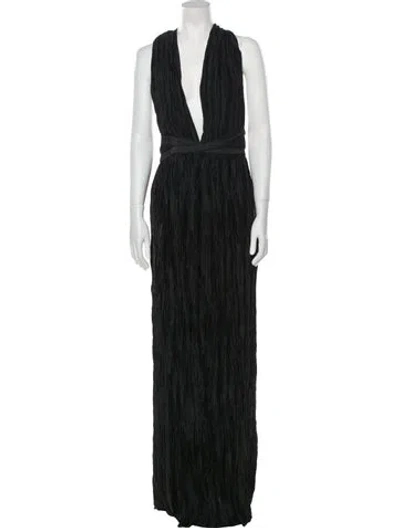 Pre-owned Ulla Johnson V-neck Long Dress In Black