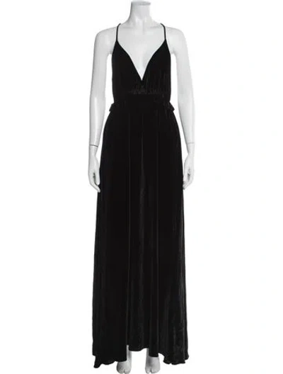 Pre-owned Ulla Johnson V-neck Long Dress In Black