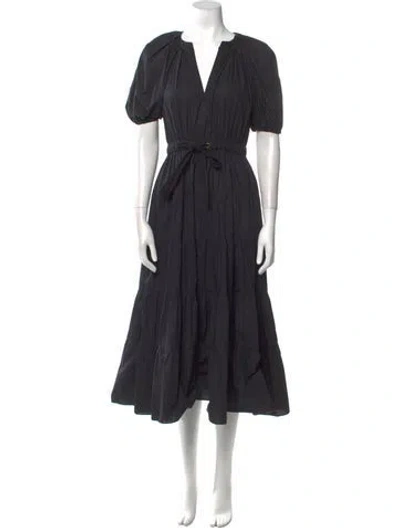 Pre-owned Ulla Johnson V-neck Long Dress In Blue