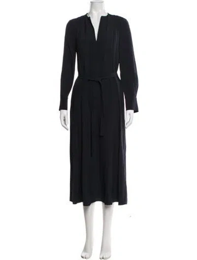Pre-owned Ulla Johnson V-neck Long Dress In Blue