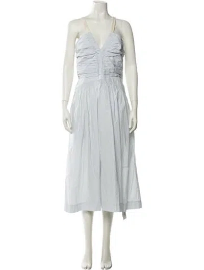 Pre-owned Ulla Johnson V-neck Long Dress In Blue