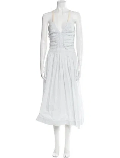 Pre-owned Ulla Johnson V-neck Long Dress In Blue