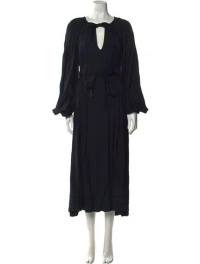 Pre-owned Ulla Johnson V-neck Long Dress In Blue