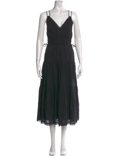 Pre-owned Ulla Johnson V-neck Long Dress In Blue